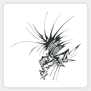 Dance Unique Black White Abstract Art Sticker